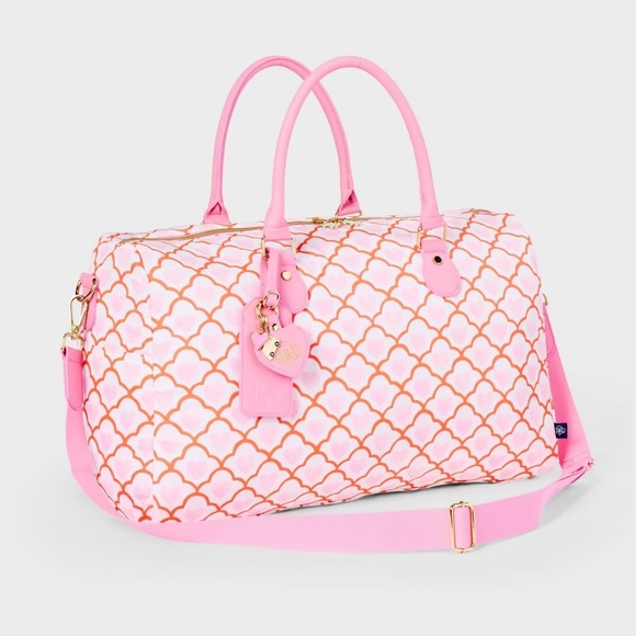 Geo Hearts Softside Duffel Bag Pink - Roller Rabbit x Target NWT